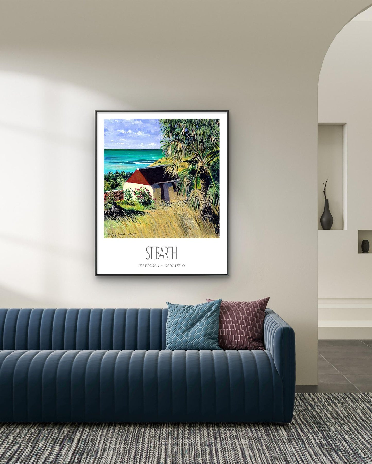 Vintage Travel Poster – St Barth – Grand Cul De Sac Bay – Caribbean Art Print