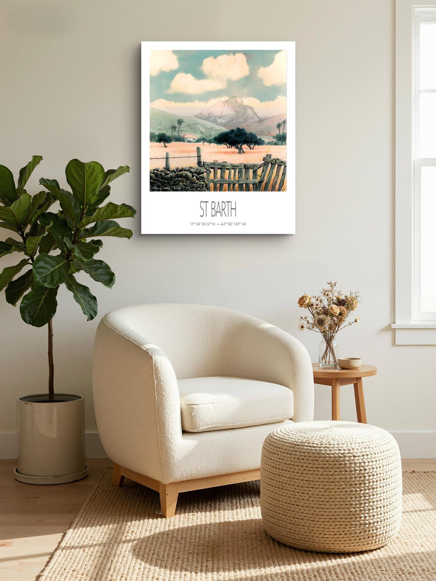 Vintage Travel Poster – St Barth – Saline – Caribbean Art Print