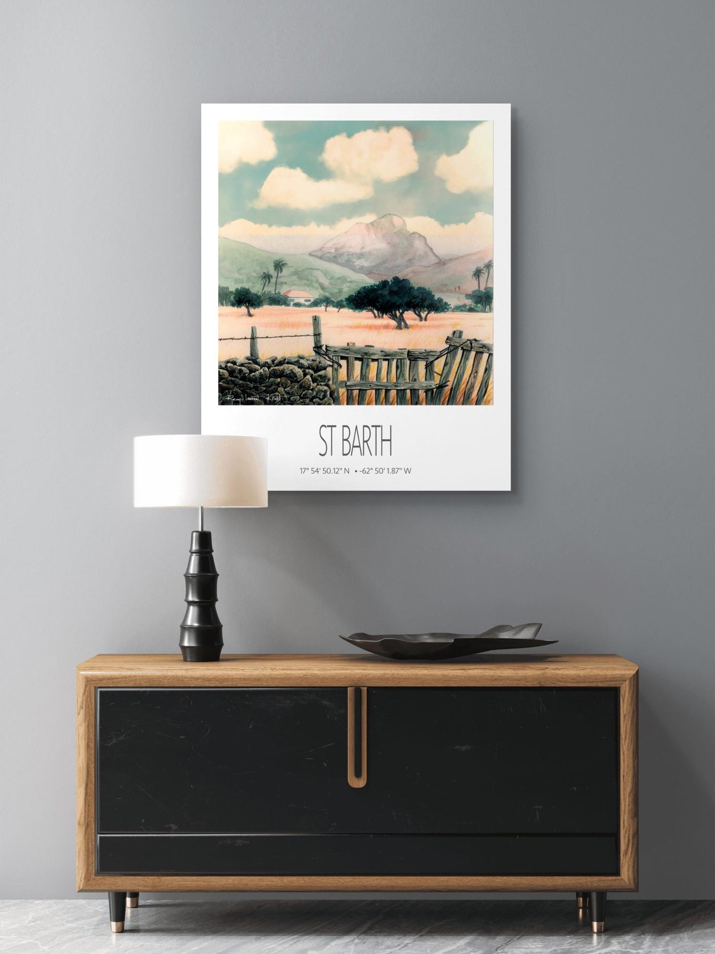Vintage Travel Poster – St Barth – Saline – Caribbean Art Print