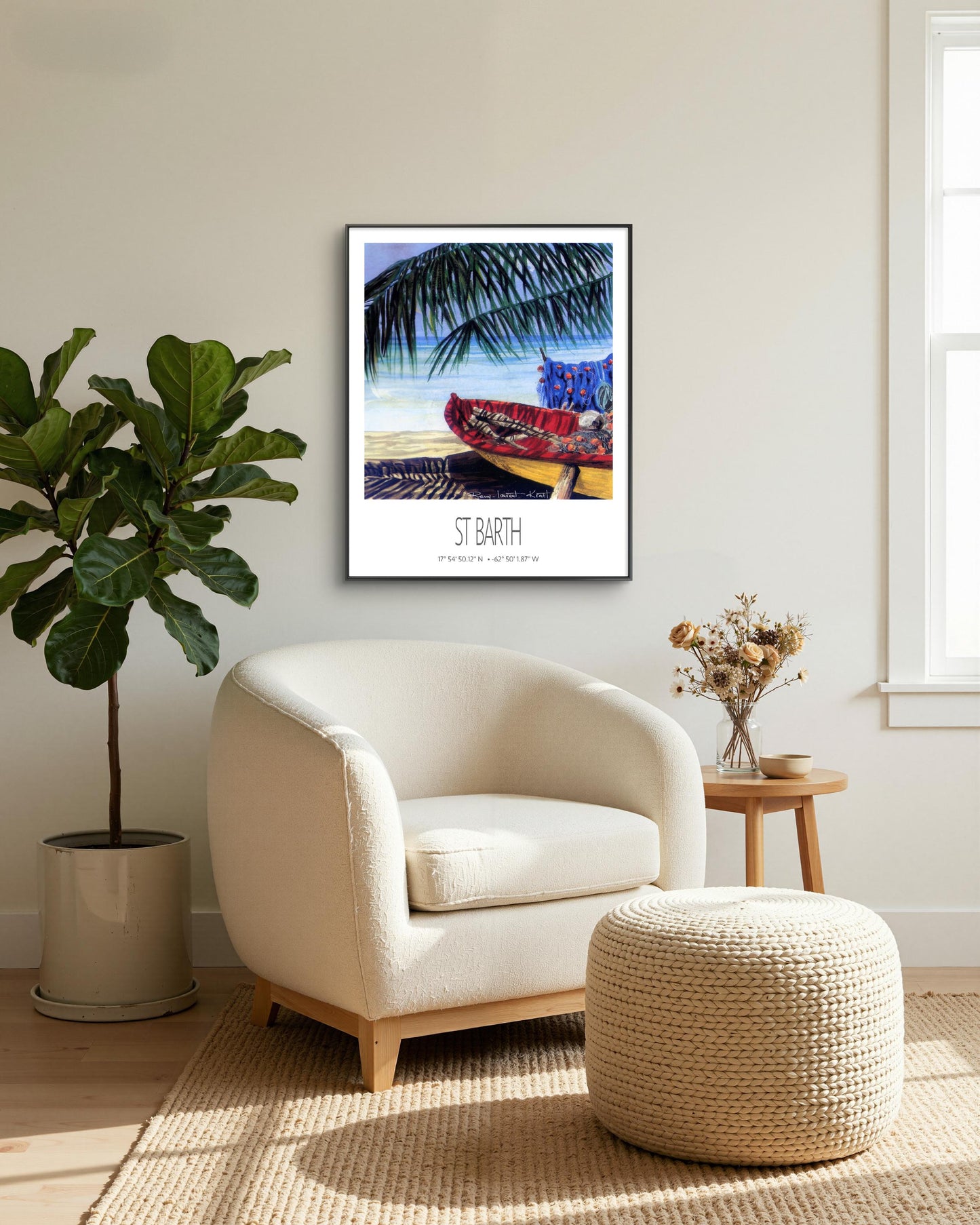 Vintage Travel Poster – St Barth – Cocos Barque – Caribbean Art Print