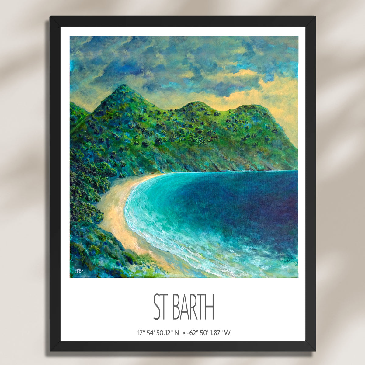 St Barth Vintage Travel Poster – Gouverneur Beach – Caribbean Wall Art