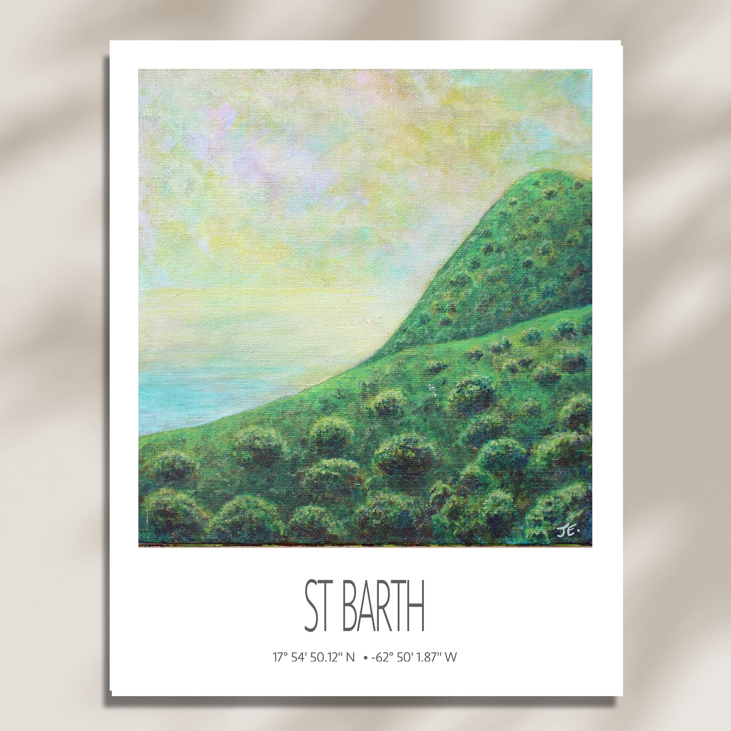 Art Print – St Barth – Tropical Trees – Acrylic Print – Travel Poster – Caribbean Wall Art