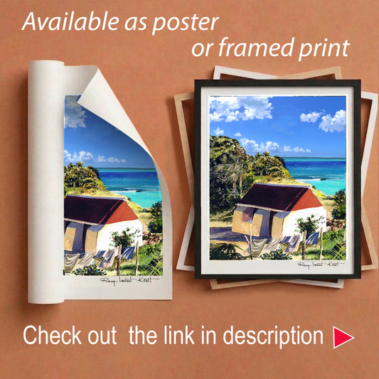 St Barth Watercolor Print – Petit Cul de Sac Bay – Caribbean Wall Art