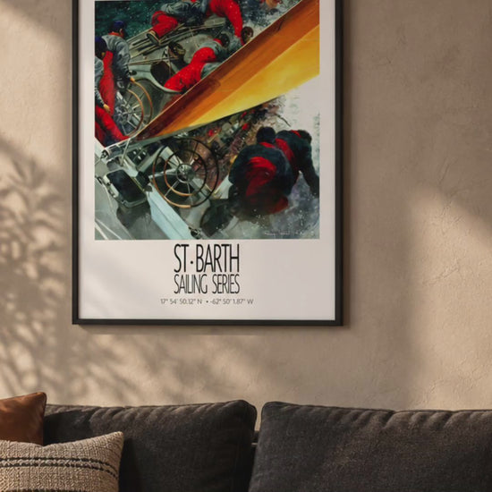 The Yellow Sail – product video – framed St Barth sailing wall art