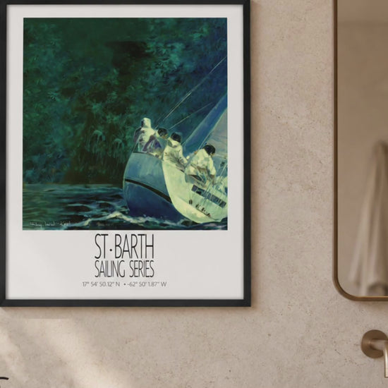 Night Regatta – product video – framed St Barth sailing wall art