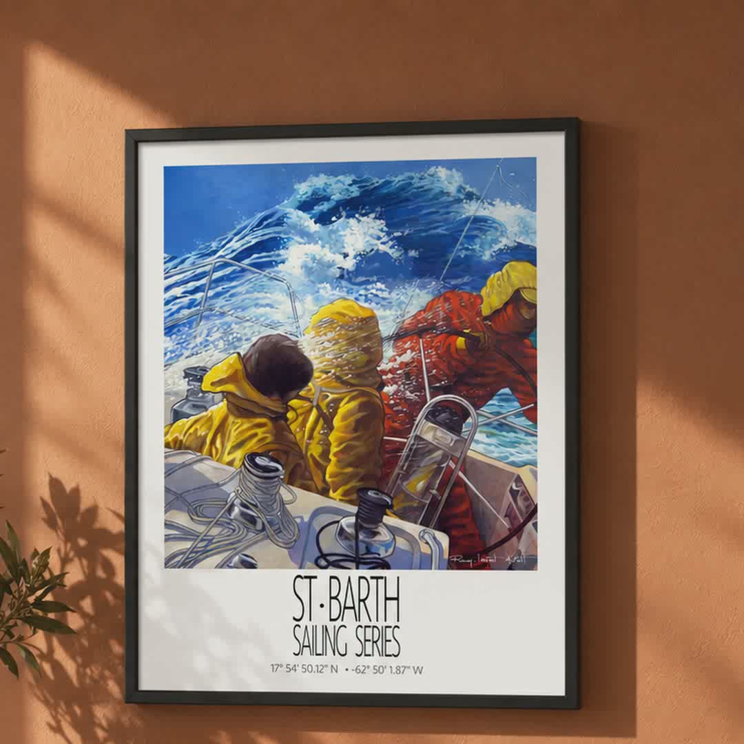 Grand Equipage – product video – framed St Barth sailing wall art