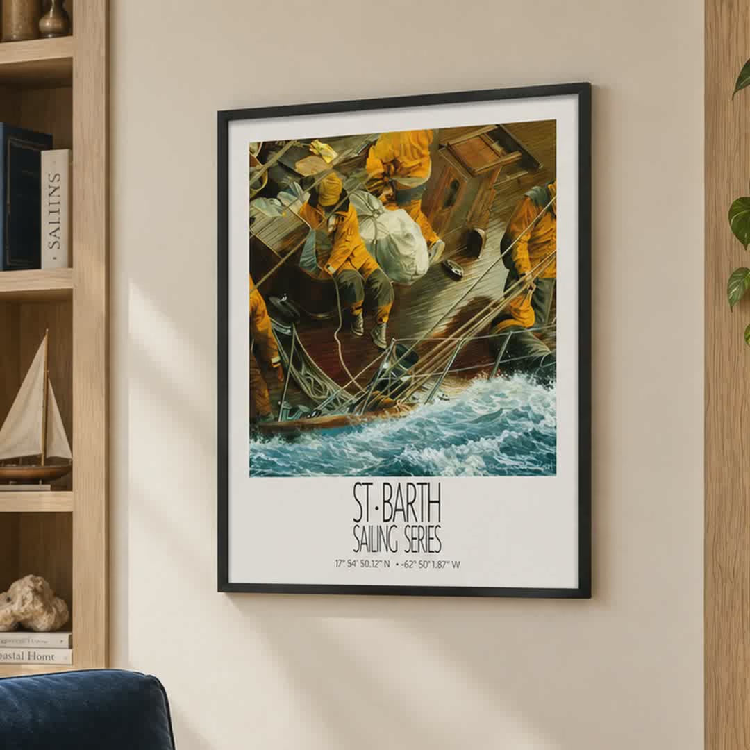 On Deck – product video – framed St Barth sailing wall art