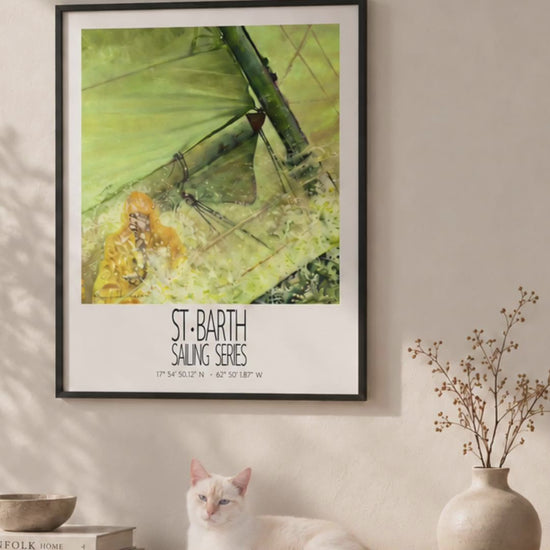 The Sail – product video – framed St Barth sailing wall art