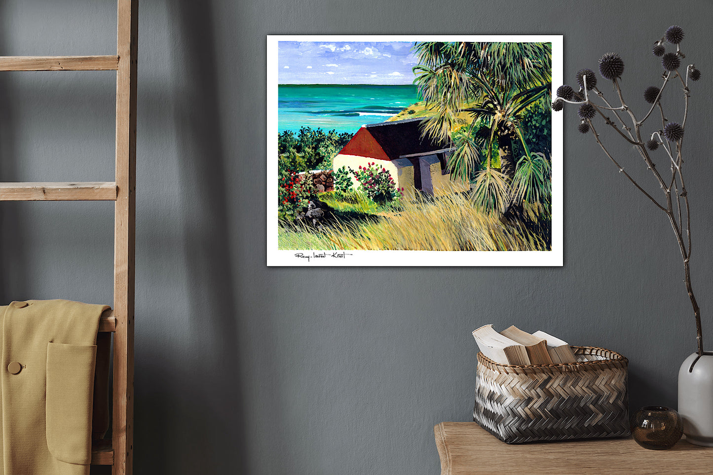 St Barth Watercolor Print – Grand Cul de Sac – Caribbean Wall Art