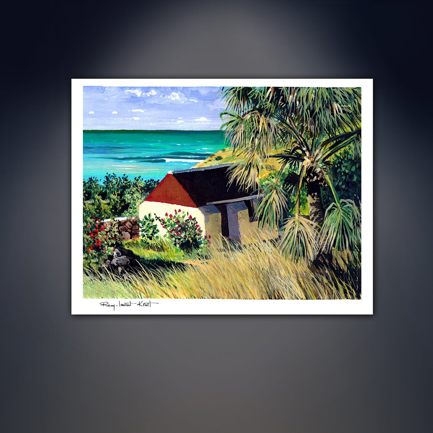 St Barth Watercolor Print – Grand Cul de Sac – Caribbean Wall Art